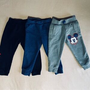 Lot of 3 Toddler Boy Sweat Pants Jogger Set-3T Micky Mouse Under Armour Cat&Jack